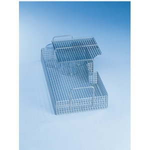 This product has been discontinued by the manufacturer. Please contact us for the closest replacement - Insert Miele half width basket for beakers, flasks and wide-mouthed glassware, 67/127h x 225w x 442d mm, for upper or lower baskets