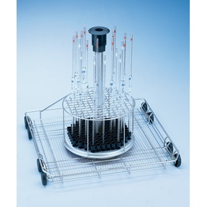 This product has been discontinued by the manufacturer. Please contact us for the closest replacement - Injector unit Miele full width for 116 pipettes (length up to 450 mm), 16 x 16mm sections with retaining frame at 150mm height, fills full internal height, comes with lower basket attached