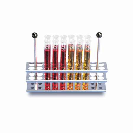 Stainless steel test tube rack LAUDA with 20 openings, diameter 18 mm