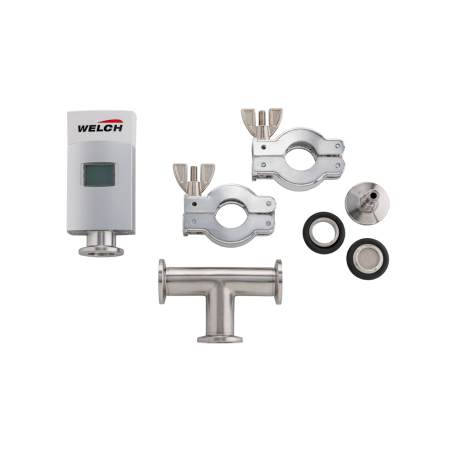 Vacuum Measurement kit Welch DN16KF, with digital vacuum gauge VMpro 2, T-piece, clamps and centring rings